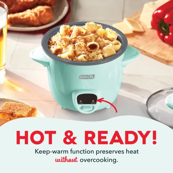NEW Turquoise Mini Rice Cooker Steamer Removable Nonstick Pot Keep Warm Function - Picture 3 of 6